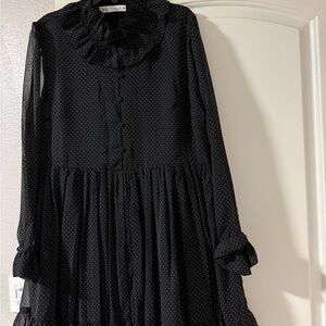 Zara Black Dress with White Dots